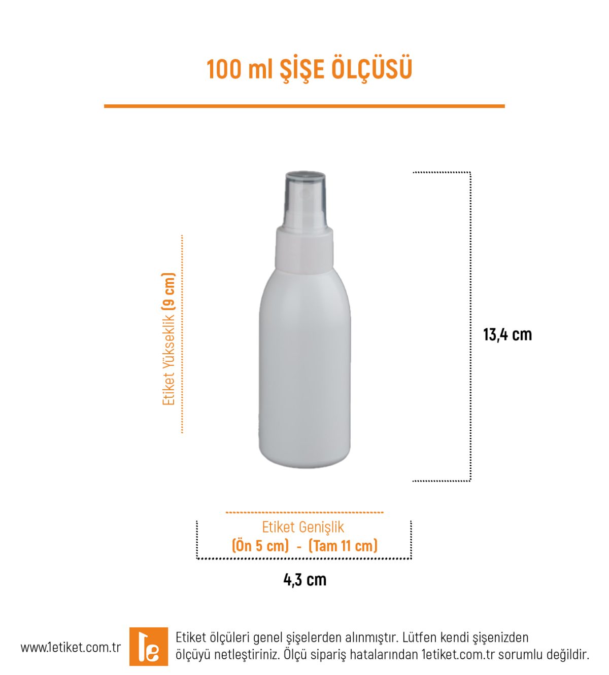 100ml Kozmetik Şişesi Etiketi