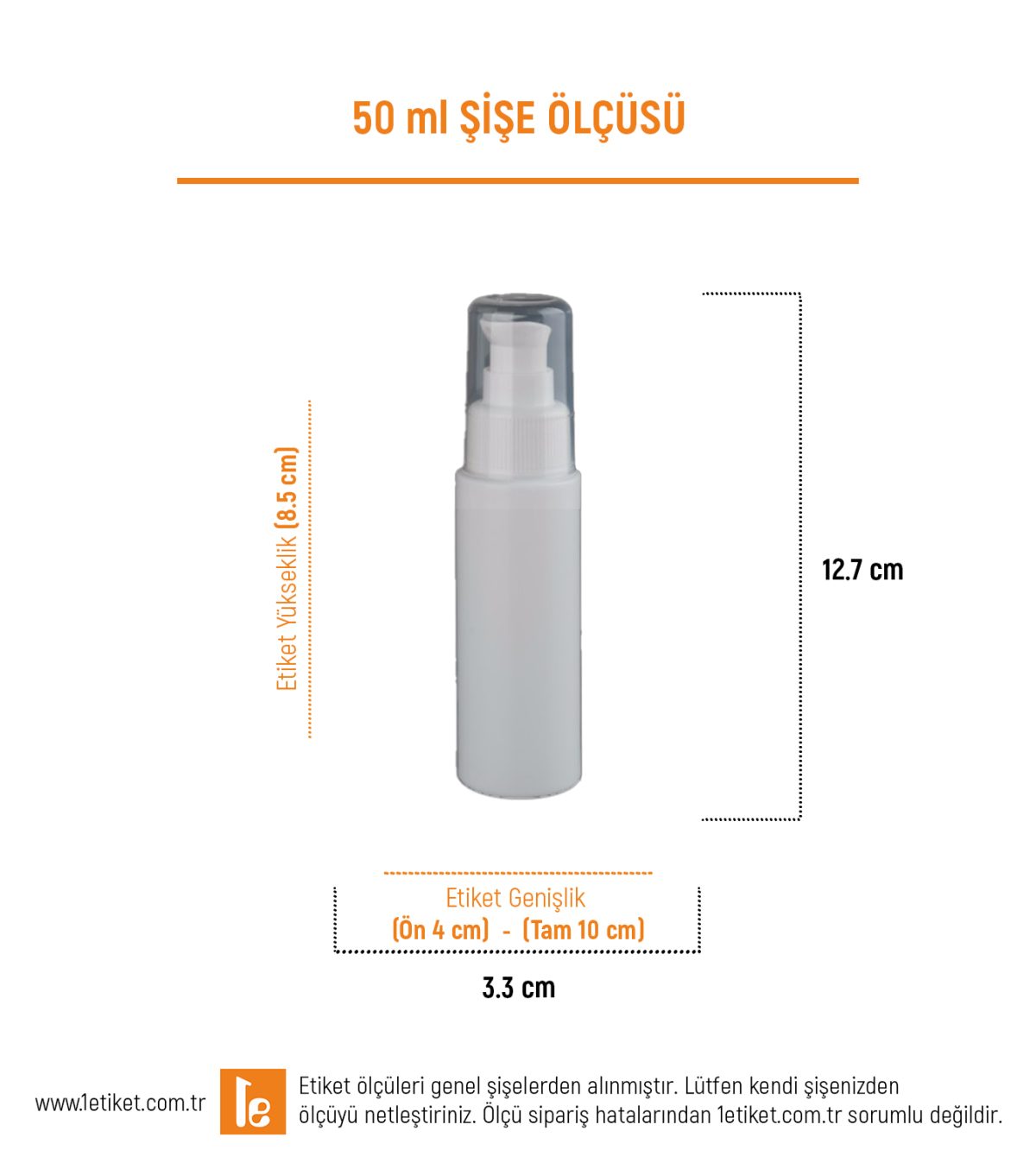50ml Kozmetik Şişesi Etiketi