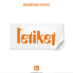 Dikdörtgen sticker baskı örneği