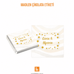 Madlen Çikolata Etiketi 3.5 x 3.5 cm 4 3,5 x 3,5 cm Madlen çikolata etiketi
