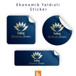 5x8 cm Ekonomik Özel Kesim Yaldızlı Sticker/Etiket
