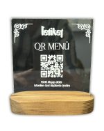 Pleksi QR Menü Baskısı | Ahşap Altlık - Görsel 4