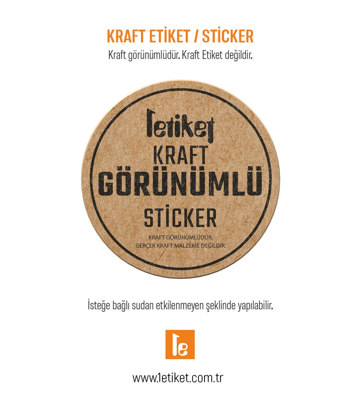Kraft Görünümlü Sticker / Etiket Baskı