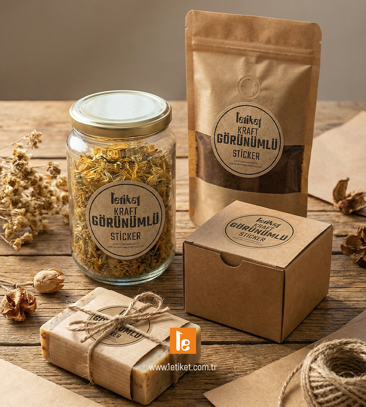 Kraft Görünümlü Sticker / Etiket Baskı