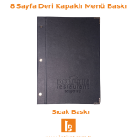 8 Sayfa Deri Kapaklı Menü Baskı