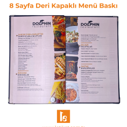 8 Sayfa Deri Kapaklı Menü Baskı