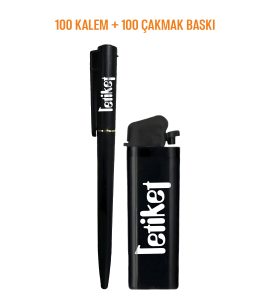 100 kalem 100 çakmak baskı