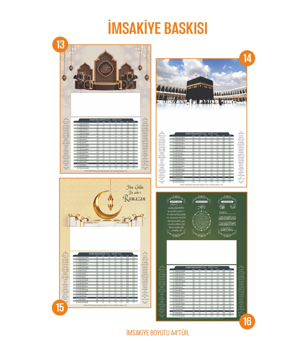 İmsakiye Baskısı – Özel Tasarım ve Full Renk Baskı Seçenekleri - Görsel 5