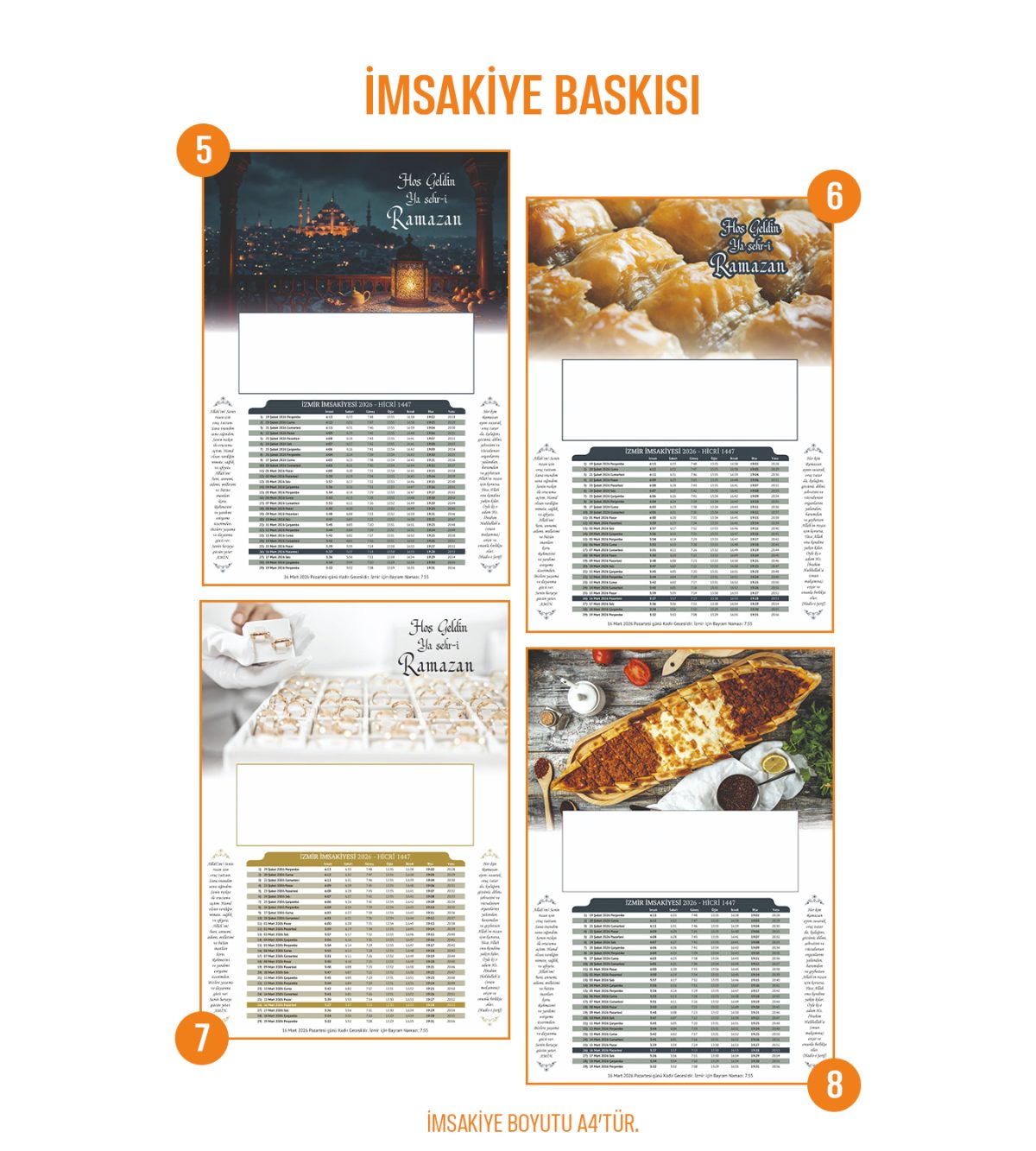 İmsakiye Baskısı – Özel Tasarım ve Full Renk Baskı Seçenekleri - Görsel 3