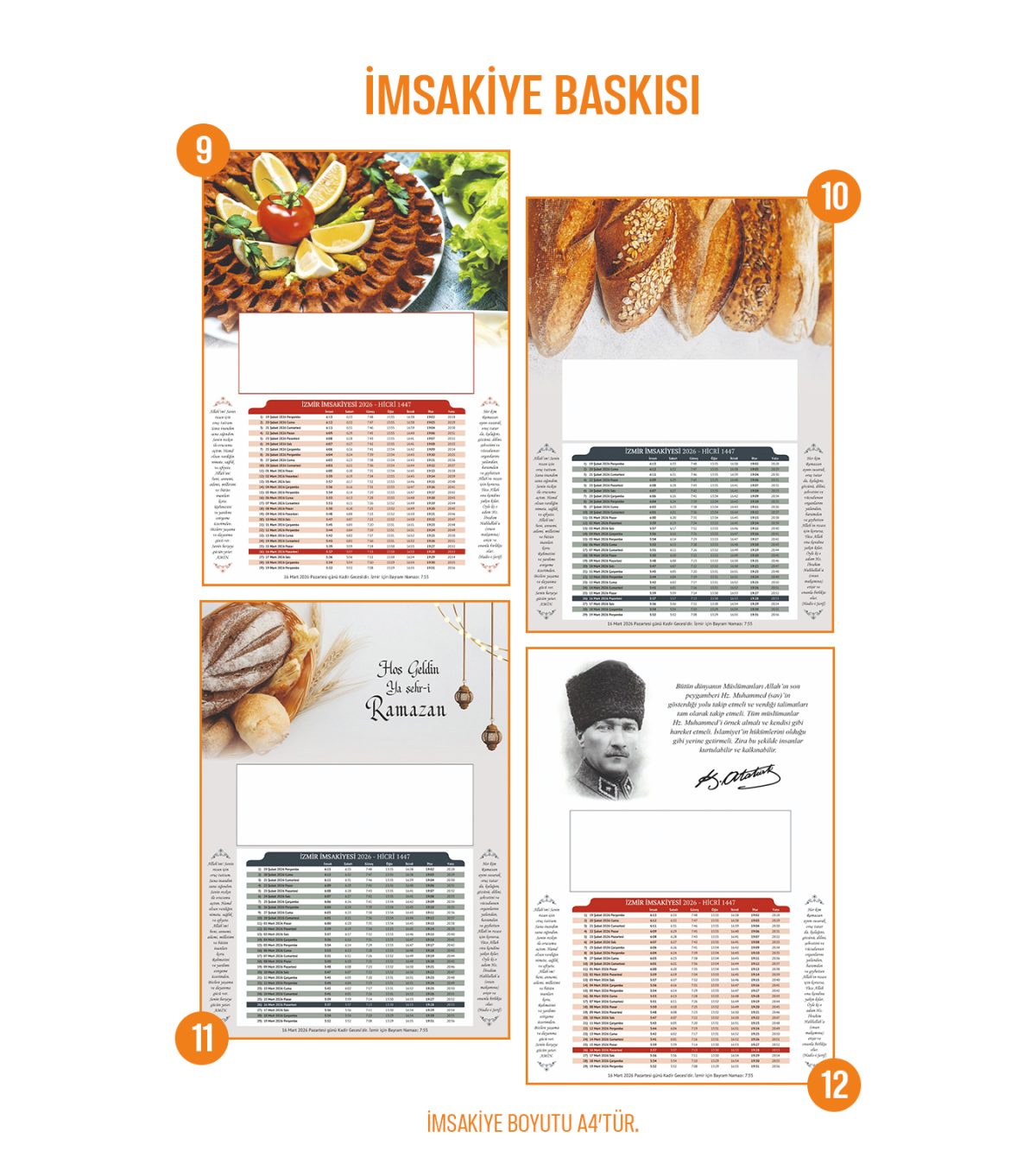 İmsakiye Baskısı – Özel Tasarım ve Full Renk Baskı Seçenekleri - Görsel 4
