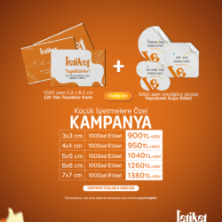 Çift Yön Teşekkür Kartı + Yapışkanlı Kuşe Etiket / Kampanya 2 1200x1332 kampanya