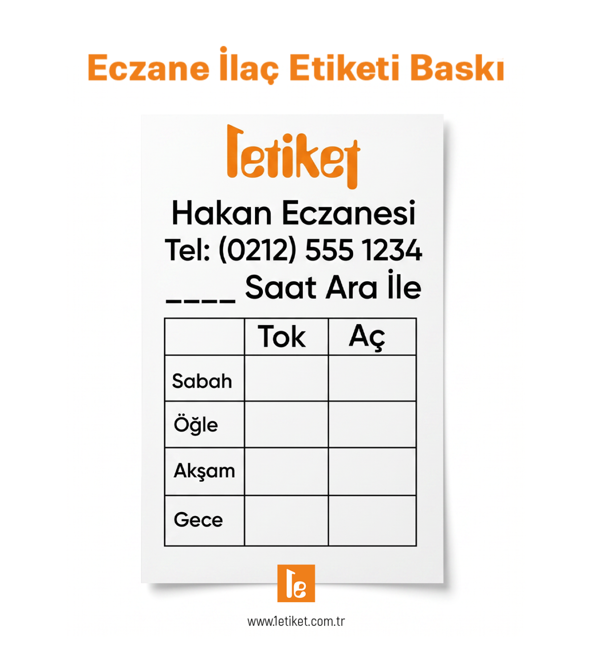 Eczane İlaç Tarif Etiketi