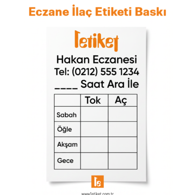 Eczane İlaç Tarif Etiketi