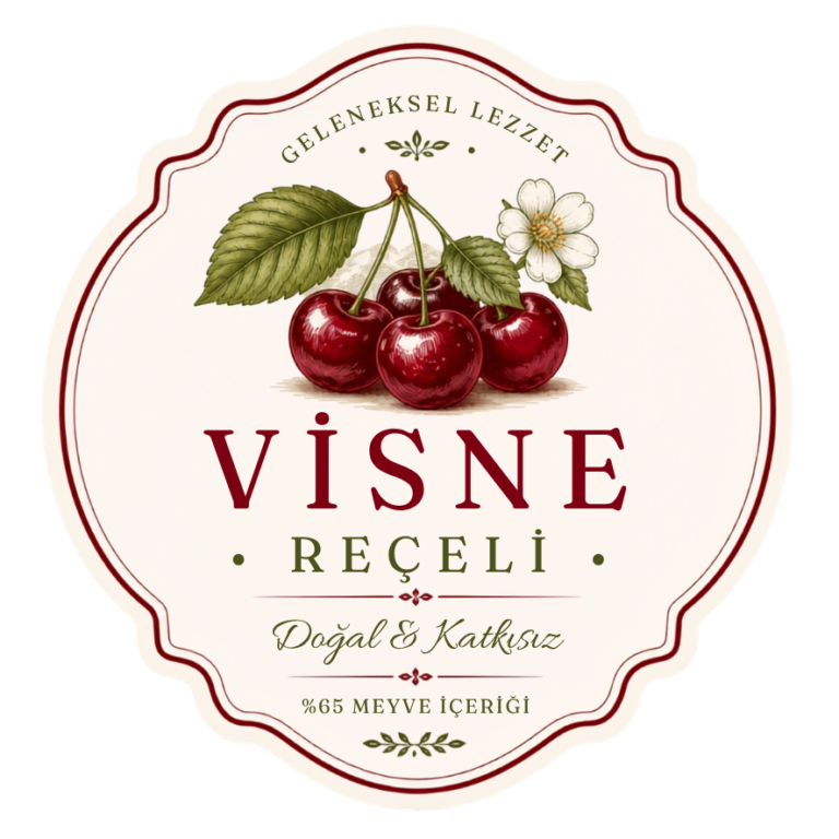 Vişne Reçeli Etiket Tasarımı #11