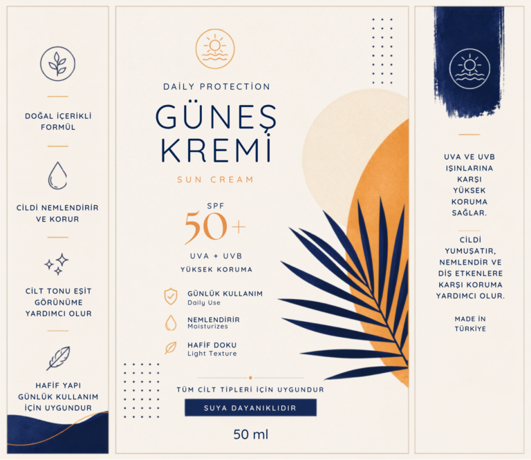 Güneş Kremi Etiket Tasarımı #10