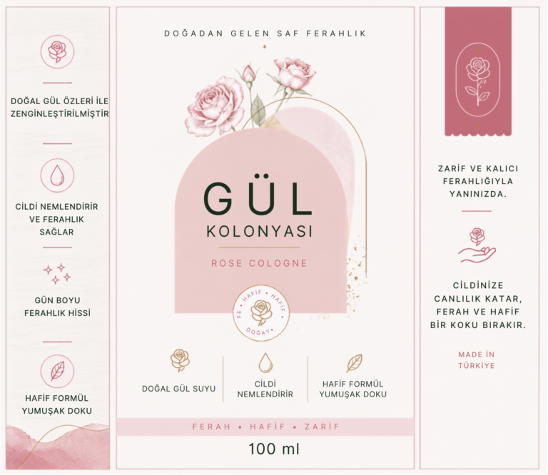 Gül Kolonyası Etiket Tasarımı #12