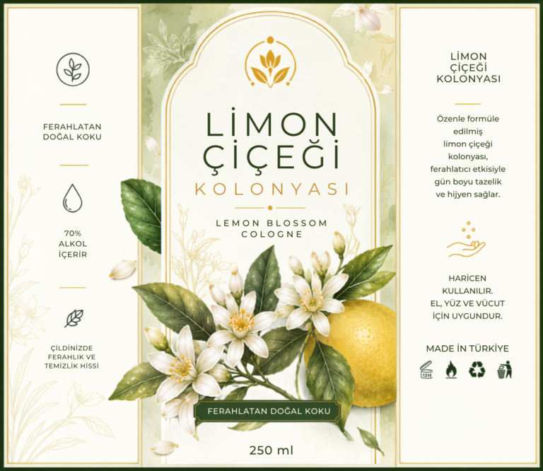 Limon Çiçeği Kolonyası Etiket Tasarımı #3