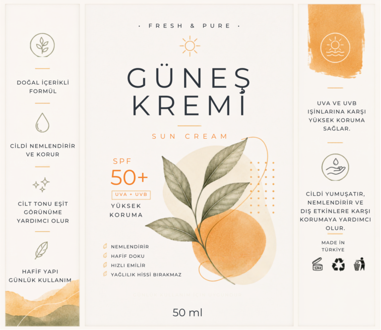 Güneş Kremi Etiket Tasarımı #9