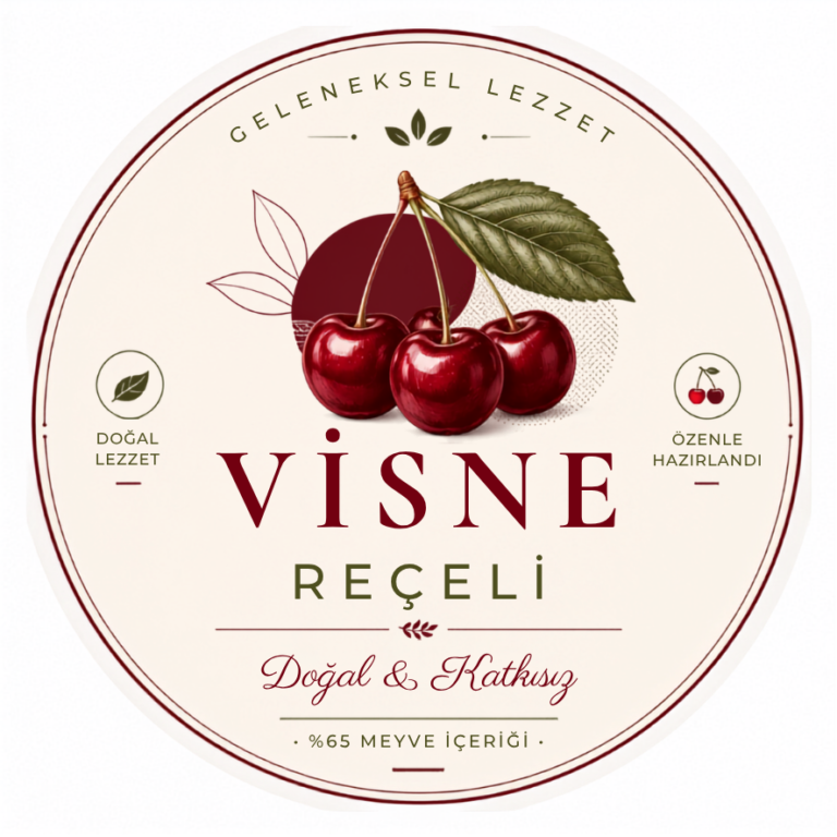 Vişne Reçeli Etiket Tasarımı #12